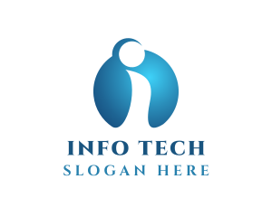 Information - Blue Company Letter I logo design