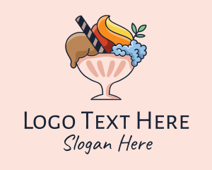 Delicious - Ice Cream Sundae Dessert logo design