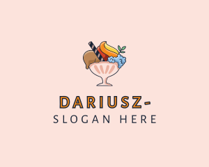 Ice Cream Sundae Dessert  Logo