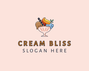 Cream - Ice Cream Sundae Dessert logo design
