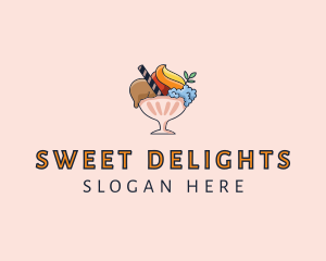 Ice Cream Sundae Dessert  logo design