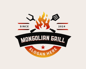  BBQ Flame Grill logo design