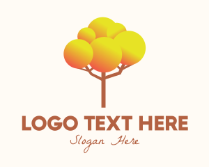 Eco - Gradient Autumn Tree logo design