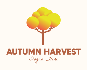 Gradient Autumn Tree logo design