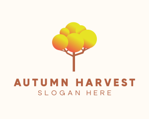 Gradient Autumn Tree logo design