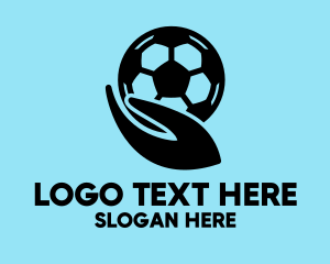 Sports Equipment - Soccer Player Hand logo design