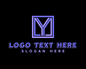 Digital Tech Letter Y logo design