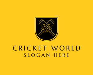 Cricket Bat Emblem  logo design