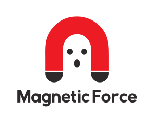 Electromagnet - Ghost Magnet Cartoon logo design