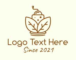 Line Art - Brown Coffee Grinder logo design