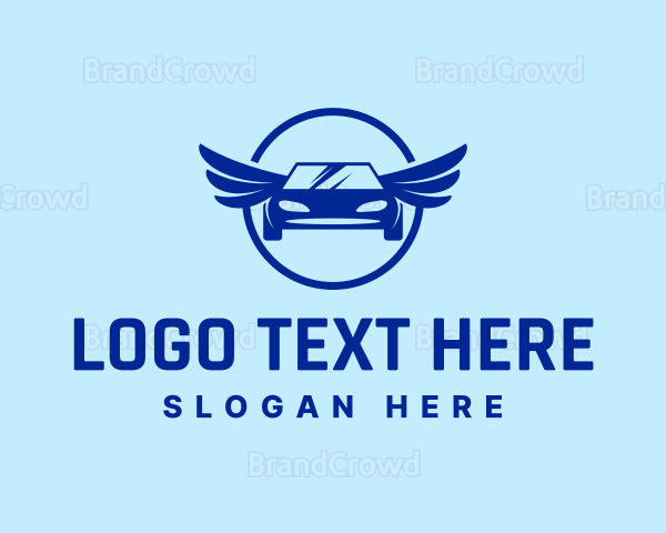 Blue Car Wings Logo