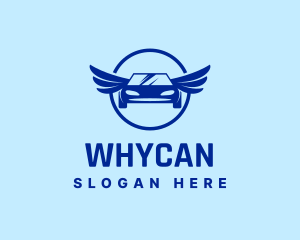 Garage - Blue Car Wings logo design
