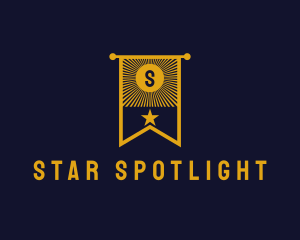 Luxurious Star Sunburst Flag logo design