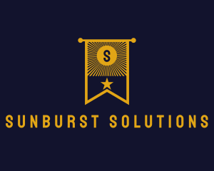 Sunburst - Luxurious Star Sunburst Flag logo design