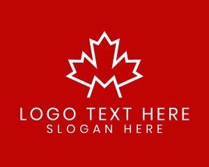 Flag - Red Canadian Maple Letter M logo design