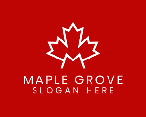 Maple - Red Canadian Maple Letter M logo design