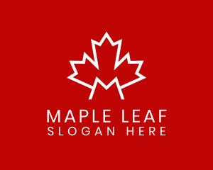 Red Canadian Maple Letter M logo design