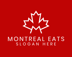 Montreal - Red Canadian Maple Letter M logo design