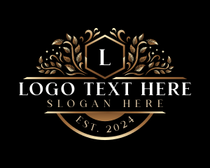 Vintage - Elegant Decorative Leaves logo design