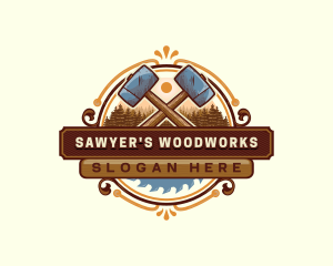 Hammer Masonry Woodwork logo design