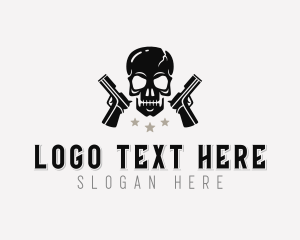 Skull - Militia Hunter Pistol logo design