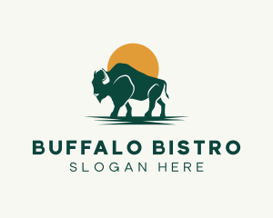 Wild Buffalo Animal logo design