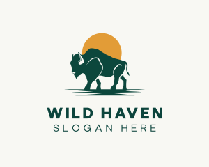 Wild Buffalo Animal logo design