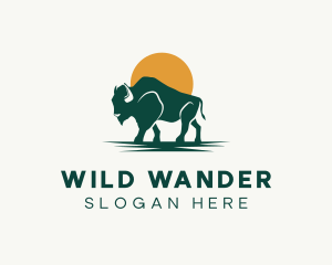 Wild Buffalo Animal logo design