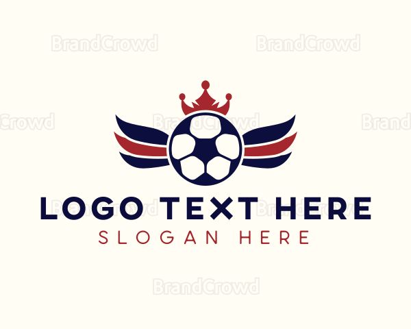 Soccer Ball Wings Logo