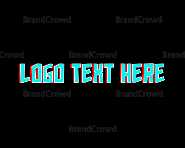 Glitch Neon Wordmark Logo