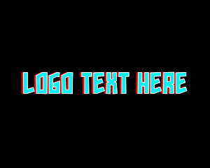 Glitch Neon Wordmark logo design