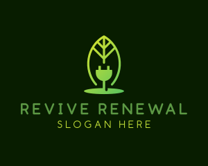 Sustainable Plug Leaf logo design