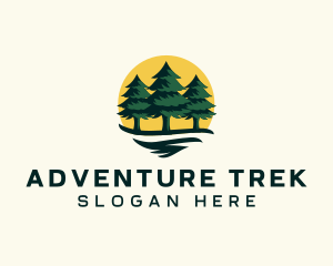 Backpacker - Pine Tree Forest logo design