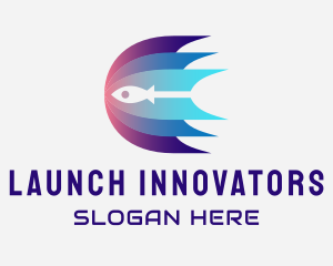 Launching - Rocket Outer Space Expedition logo design