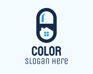 Drugstore - Blue Pharmacy Home logo design