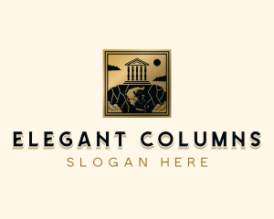 Columns - Mount Olympus Greece logo design