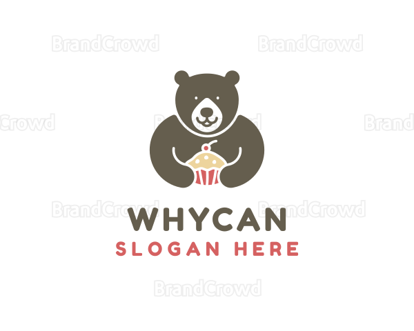 Bear Sweet Cupcake Logo