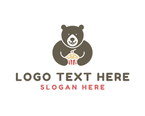 Grizzly - Bear Sweet Cupcake logo design
