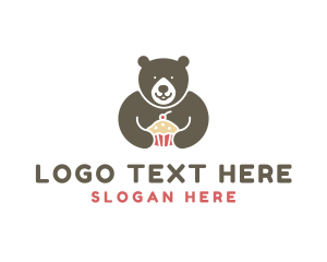 Bear Sweet Cupcake Logo