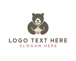 Nursery - Bear Sweet Cupcake logo design