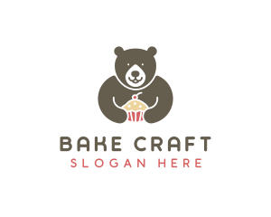 Bear Sweet Cupcake logo design