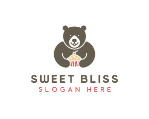 Bear Sweet Cupcake logo design