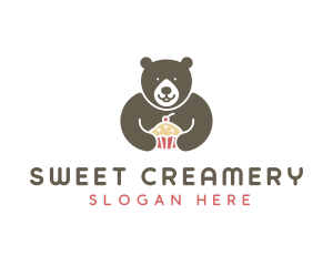 Bear Sweet Cupcake logo design