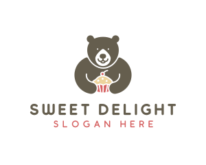 Bear Sweet Cupcake logo design