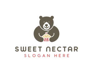 Bear Sweet Cupcake logo design