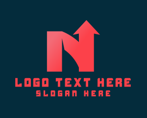 Letter N - Arrow Forwarding Letter N logo design