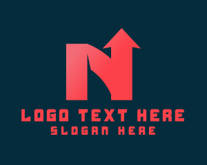 Shipping - Arrow Forwarding Letter N logo design