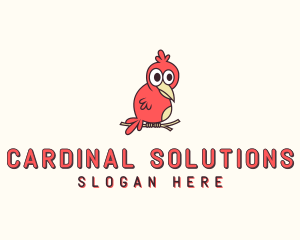 Perched Red Bird logo design