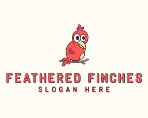 Perched Red Bird logo design