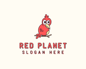 Perched Red Bird logo design